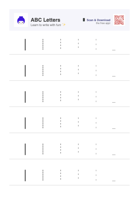 Letter I tracing worksheet preview